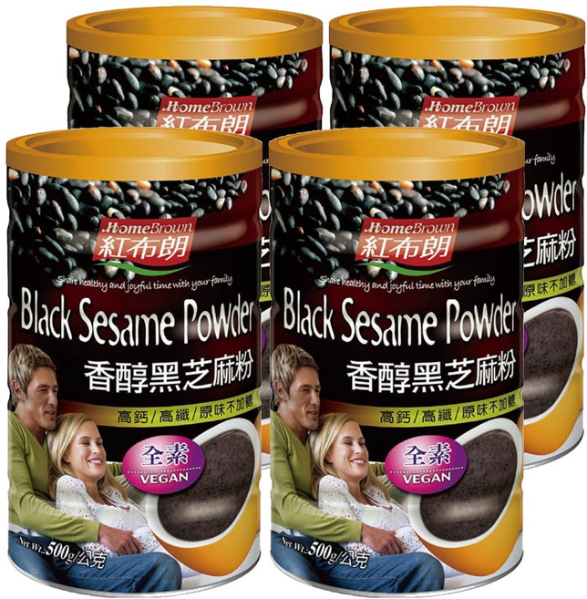 HomeBrown 紅布朗 香醇黑芝麻粉, 500g, 4罐