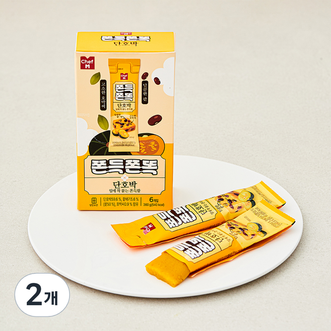 쉐프엠 쫀득쫀똑 단호박, 60g, 2개, 6개입