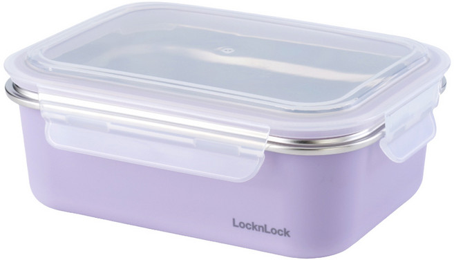 LocknLock 樂扣樂扣 可微波玩美Match 不鏽鋼隔熱便當盒 C8 1.2L, 丁香紫, 1個