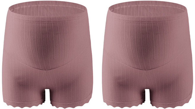 오다미 임산부 허리조절 하이웨이스트 면 사각팬티 2p