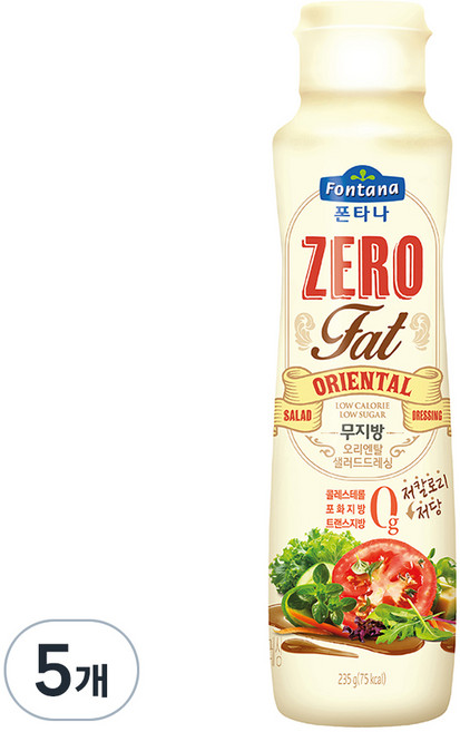 폰타나 저당 저칼로리 무지방 오리엔탈 드레싱, 235g, 5개