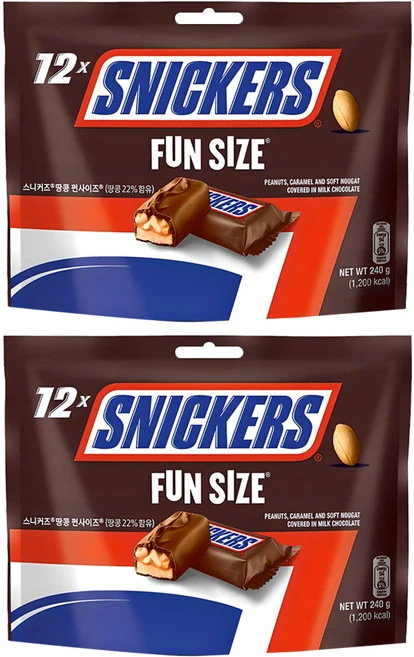 스니커즈 펀사이즈 초콜릿, 20g, 24개 - 쿠팡