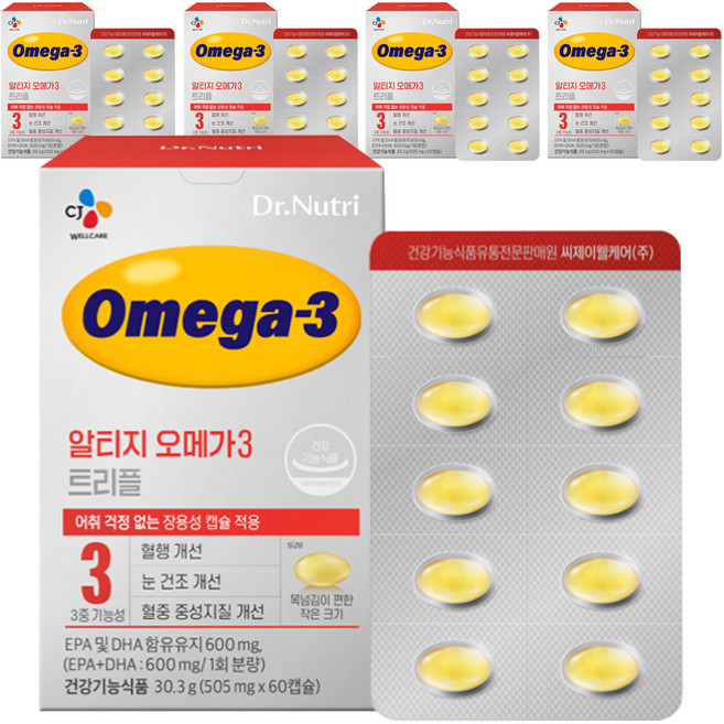 닥터뉴트리 알티지 오메가3 트리플 30.3g, 60정, 5개