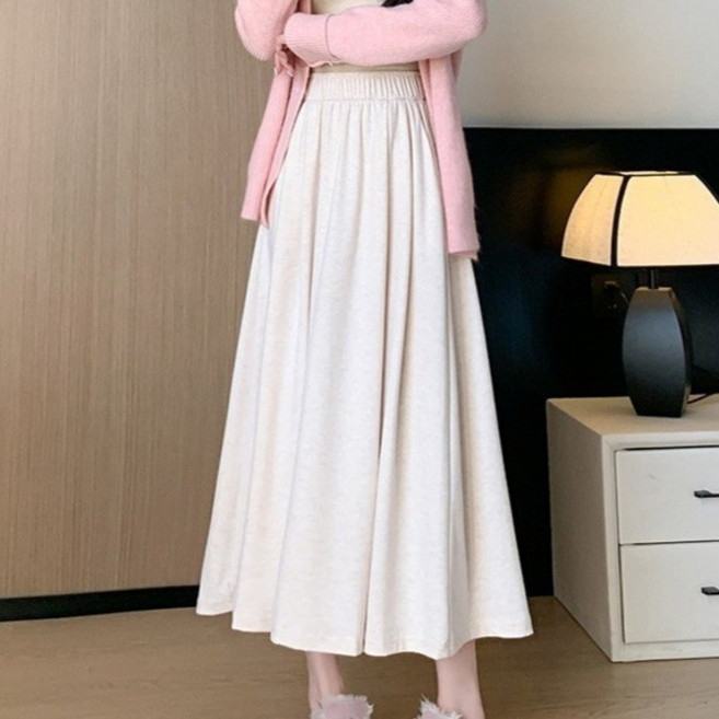 아이엠몽 여성용 라니하 플레어 밴딩 롱 스커트