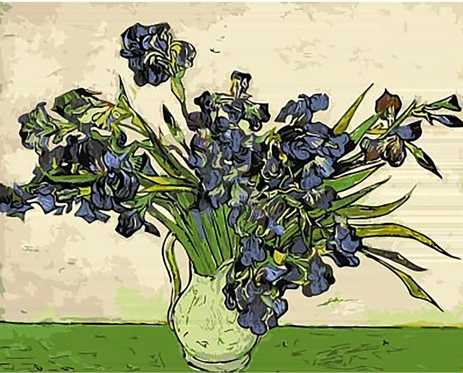 ArtLife 藝術生活 數字油畫 DIY DT106 50 x 40cm, 梵谷 鳶尾花, 1盒