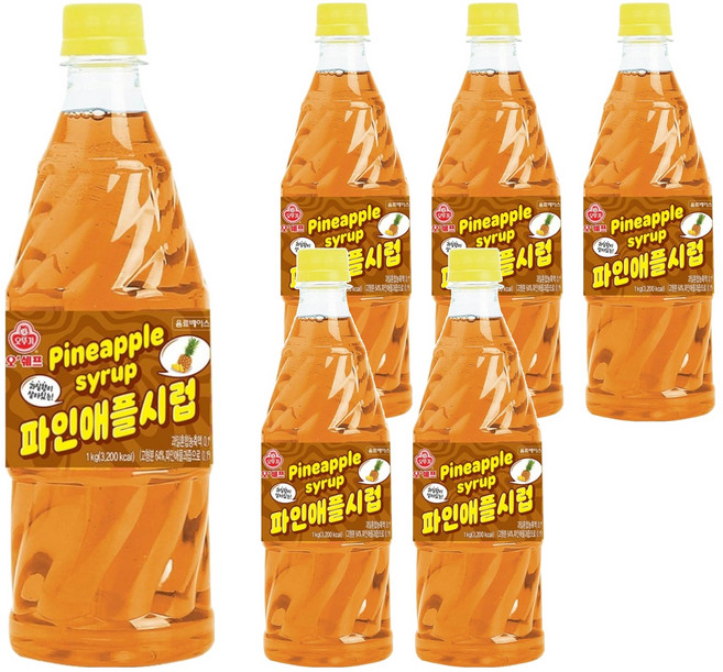 오쉐프 파인애플시럽, 1kg, 6개