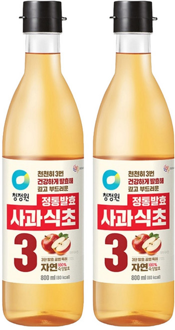 청정원 정통발효 사과식초, 800ml, 2개
