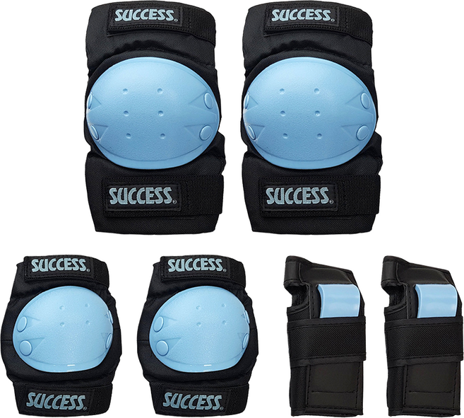 SUCCESS 成功 三合一護具組 S0500A 3對, 藍色, 1組