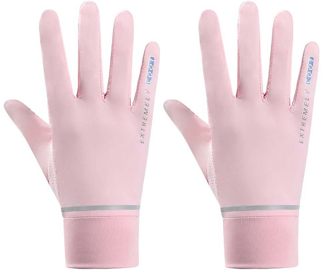 冰絲涼感透氣防曬手套, 粉色