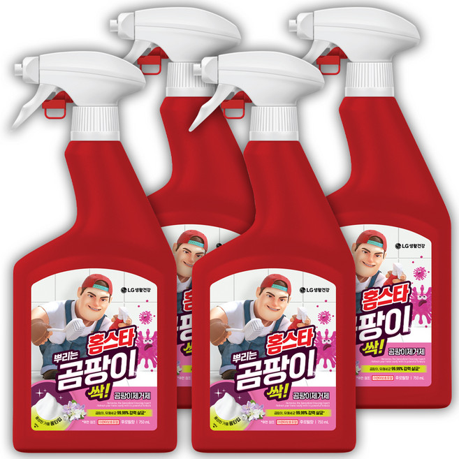 홈스타 뿌리는 곰팡이 싹 후로랄향 세정제, 750ml, 4개