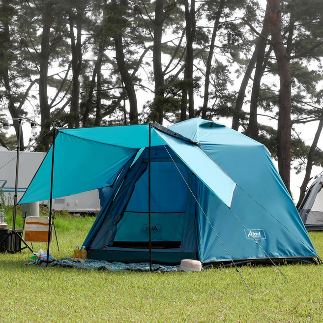 아이두젠 트라이베카 4DOOR 원터치 오토6 텐트 + 윙플라이 세트, 틸블루, 5인용