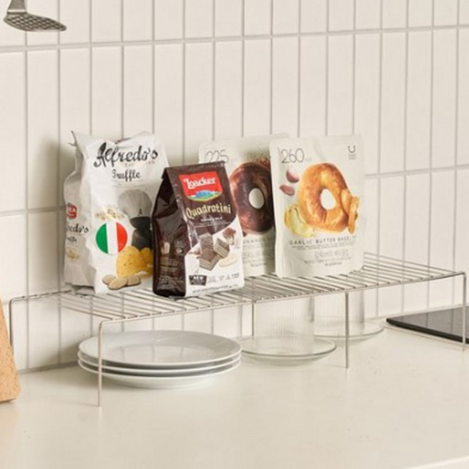 엠에스리빙 국산 스텐 길이조절 접시 정리대, 실버, 1개