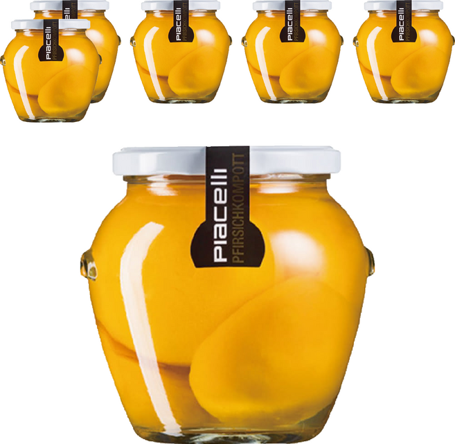 Piacelli 蜜桃玻璃罐頭, 560g, 6罐