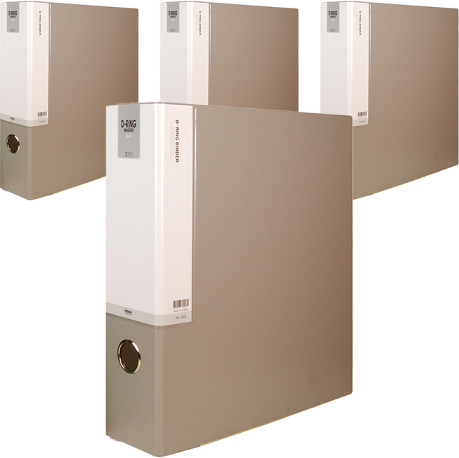 마이다스 D링 합지 바인더 파일 인덱스형 7cm 3공 A4, 회색, 4개