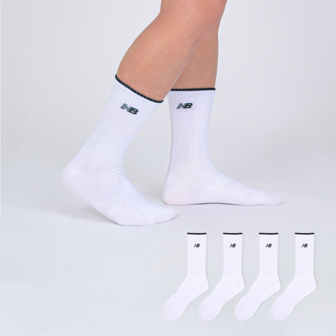 New Balance 男款Top Point彩色logo長筒襪4雙