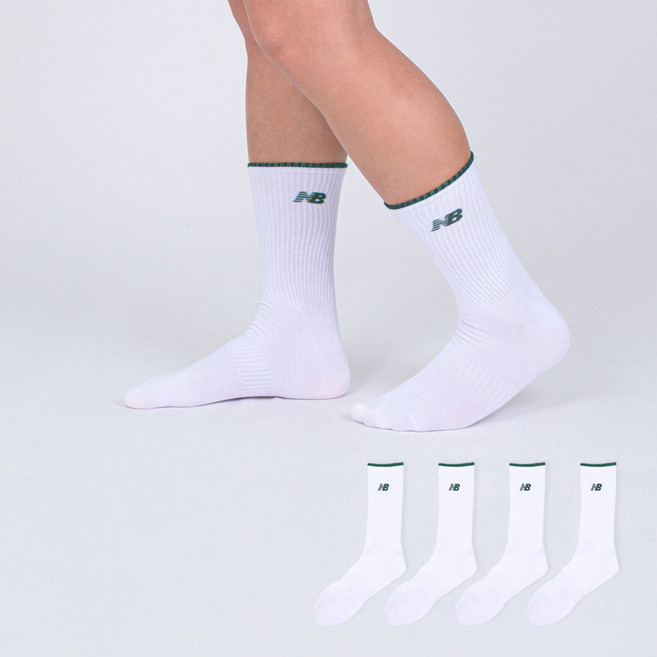 New Balance 男款Top Point彩色logo長筒襪4雙