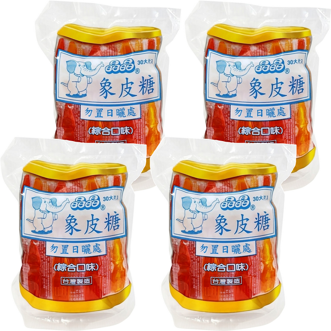 晶晶 象皮糖 綜合口味, 420g, 4包