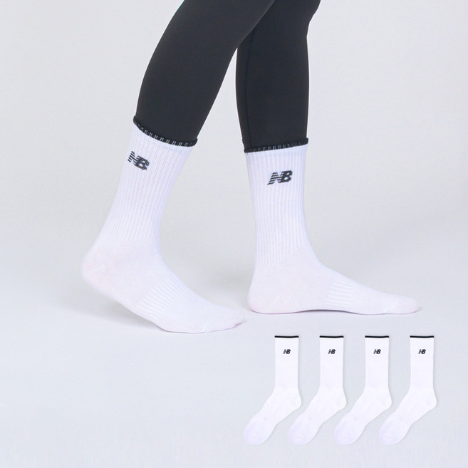 New Balance 男款彩色Logo長筒襪 4雙