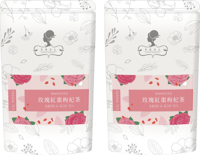 午茶夫人 玫瑰紅棗枸杞茶 Set 10包 養生美容 無咖啡因, 4g, 2袋