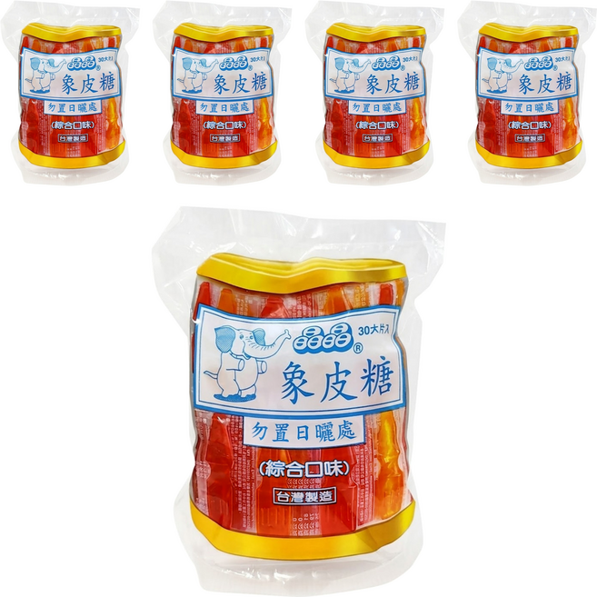晶晶 象皮糖 綜合口味, 420g, 5包