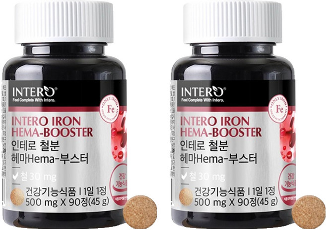 인테로 철분 헤마 부스터 45g, 90정, 2개