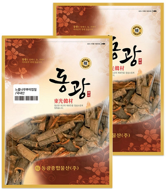 동광한방몰 국내산 유근피 느릅나무 뿌리 껍질, 600g, 2개