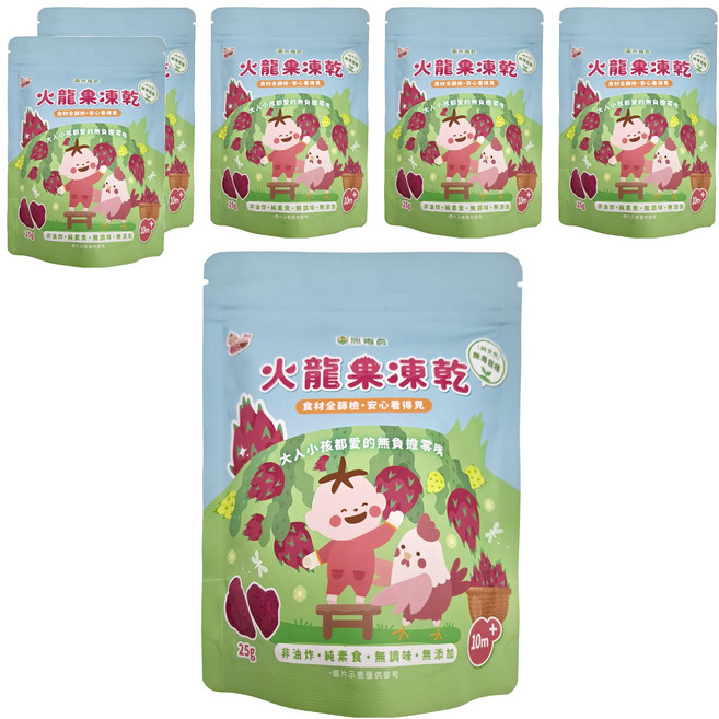 粥寶寶 火龍果凍乾, 25g, 6包