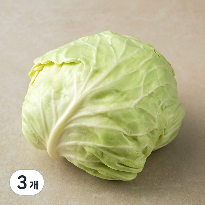국내산 유기농 양배추, 1통, 3개