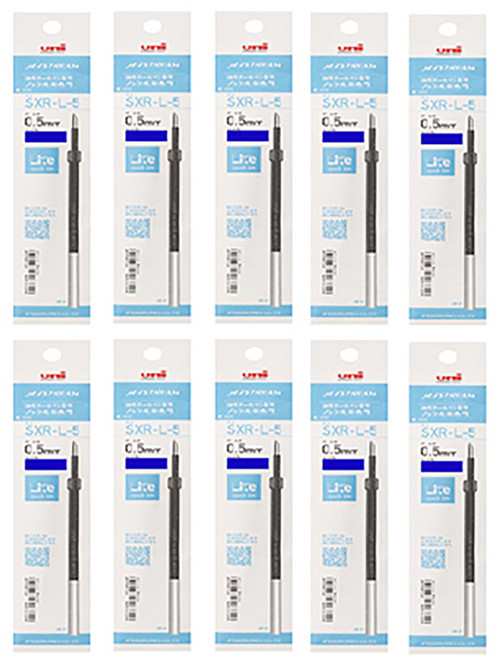 제트스트림 라이트 터치 잉크 리필심 SXR-L-5 0.5mm, 블루, 10개