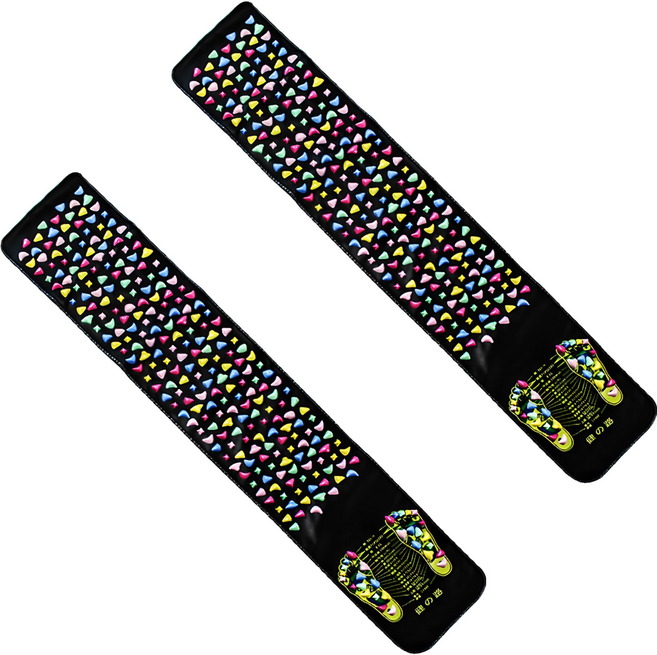 하늬통상 웰빙 자갈 발지압판 대형, 2개, 혼합 색상