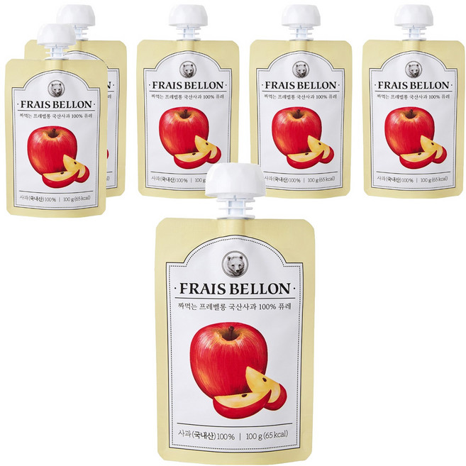 프레벨롱 짜먹는 국산 과일퓨레, 사과, 100g, 6개