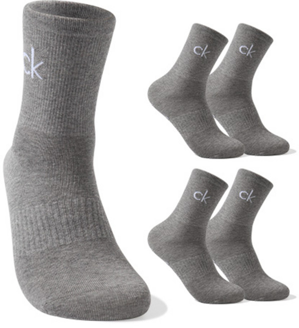 Calvin Klein 大Logo中筒半緩衝襪 5雙入