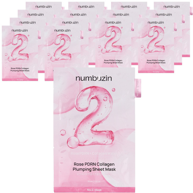 Numbuzin 2號 玫瑰 PDRN 膠原蛋白豐盈面膜 33ml, 1入, 15個
