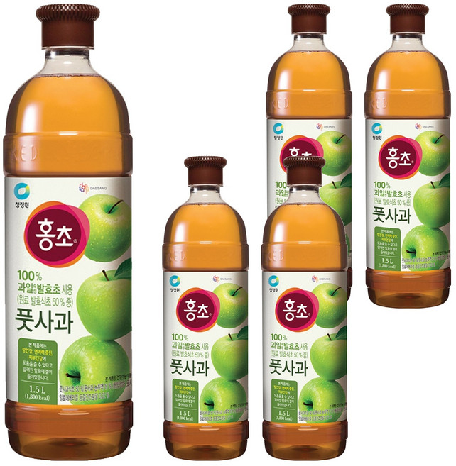 청정원 홍초 풋사과, 1.5L, 5개