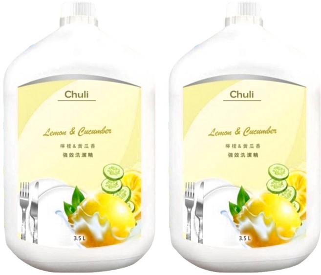 Chuli 初梨 果香系列強效洗潔精 檸檬黃瓜, 3.5L, 2桶