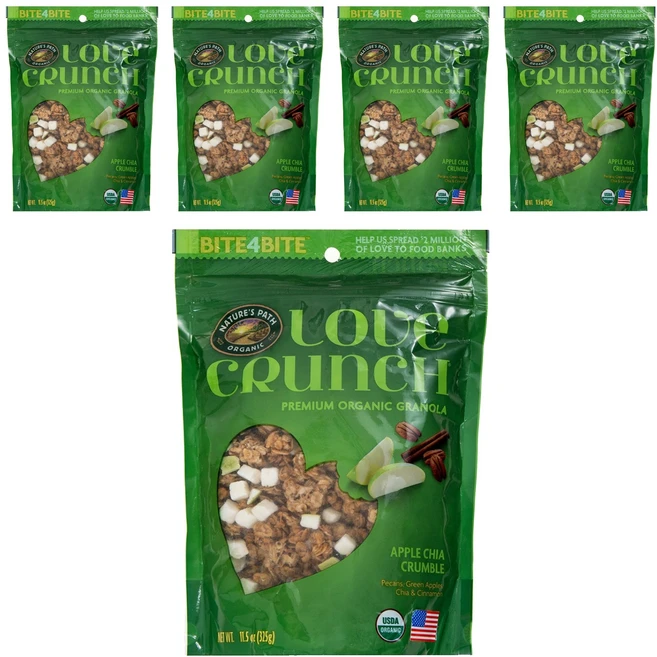 네이쳐스패스 러브 크런치 애플 앤 치아 시리얼, 325g, 5개 - 쿠팡