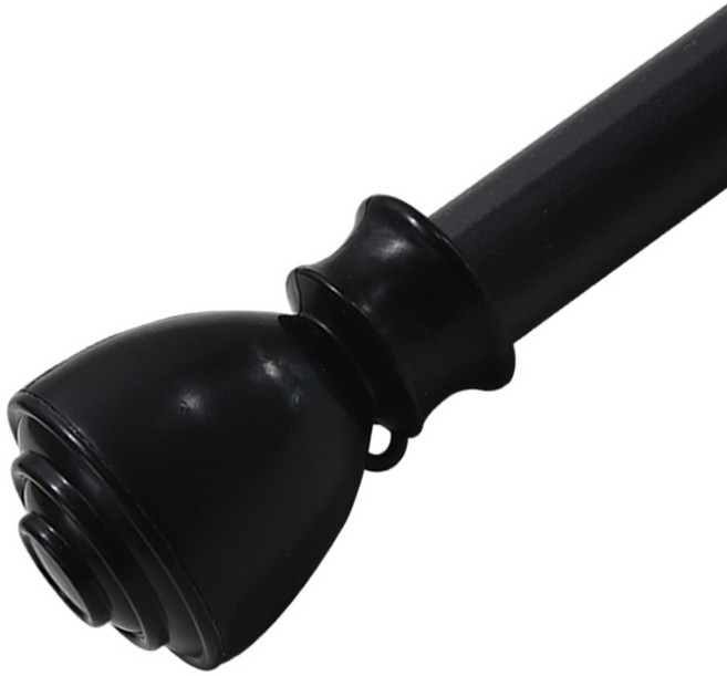 썬데코 25mm 로즈 커튼봉 + 조절 브라켓, 블랙