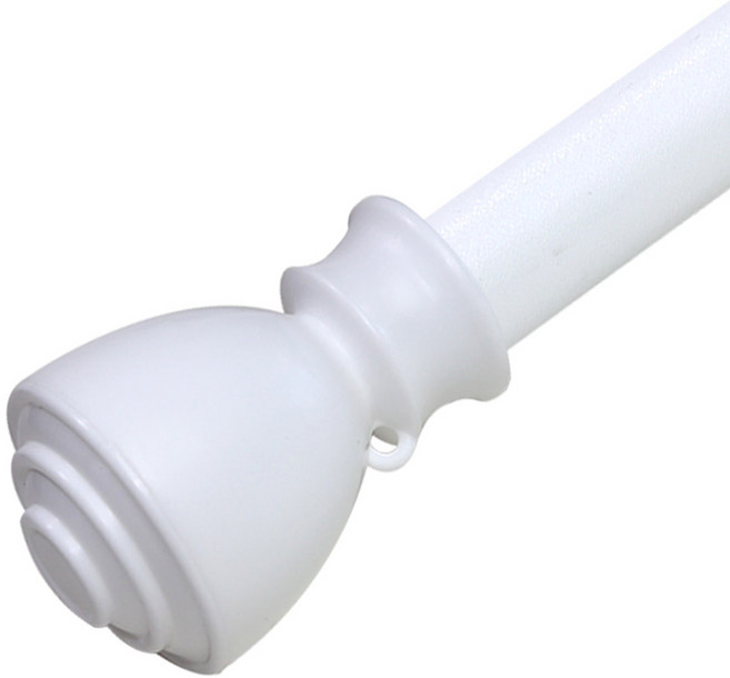 썬데코 커튼봉 로즈 25mm + 조절 브라켓 세트, 화이트