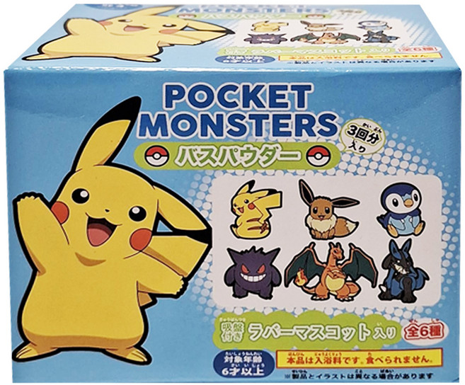 PoKeMoN 寶可夢 入浴劑 附玩具 6歲以上 3個, 90g, 1組