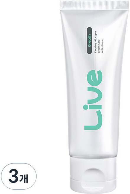 라이브오랄스 불소 구취 숨결치약, 80g, 3개