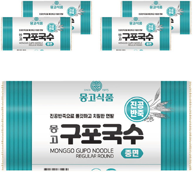 몽고식품 구포국수 진공 중면, 1.4kg, 5개