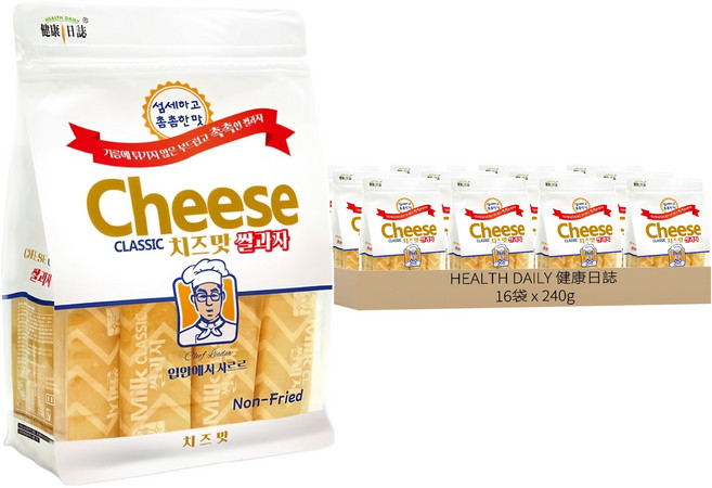HEALTH DAILY 健康日誌 韓式米餅 起司, 240g, 16袋