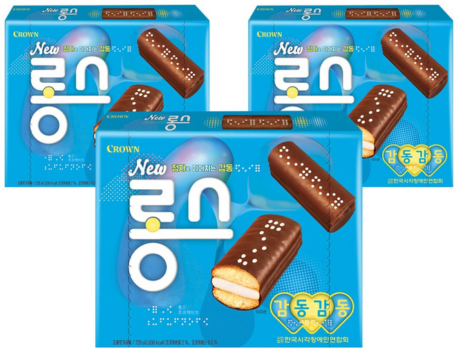 CROWN 皇冠 巧克力棉花糖夾心蛋糕, 220g, 3盒