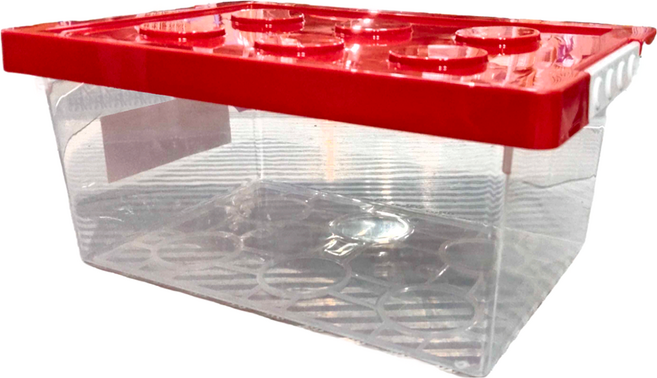 SHIMOYAMA 樂高可疊式積木玩具收納盒, 紅色, 1個