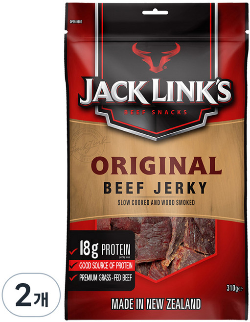 잭링크스 비프 져키 오리지널 육포, 310g, 2개