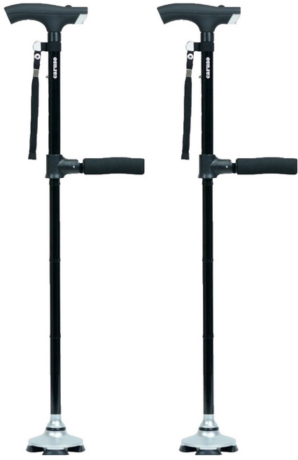 카루소 2단조절식 환자용 어르신 지팡이 02-C830 프리미엄 플러스 L + 보관주머니, 2세트