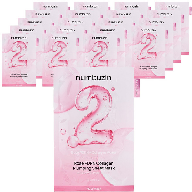 Numbuzin 2號 玫瑰 PDRN 膠原蛋白豐盈面膜 33ml, 1入, 20個
