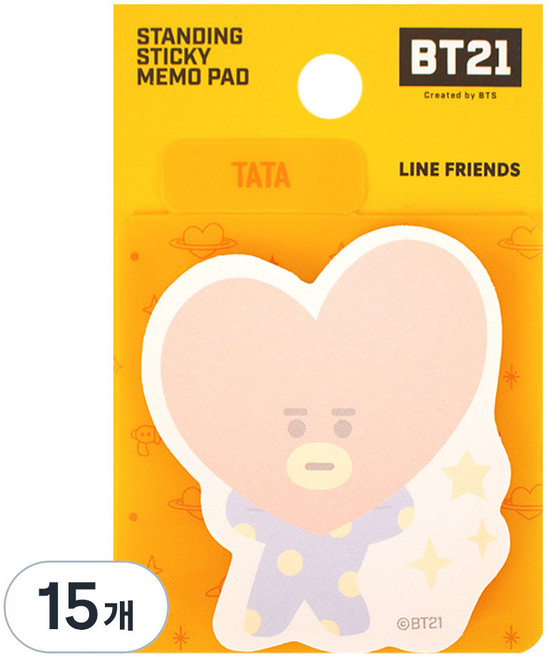 STUDIO EIGHT BT21 透明站立式便利貼 TATA, 混合色, 15個, 1入