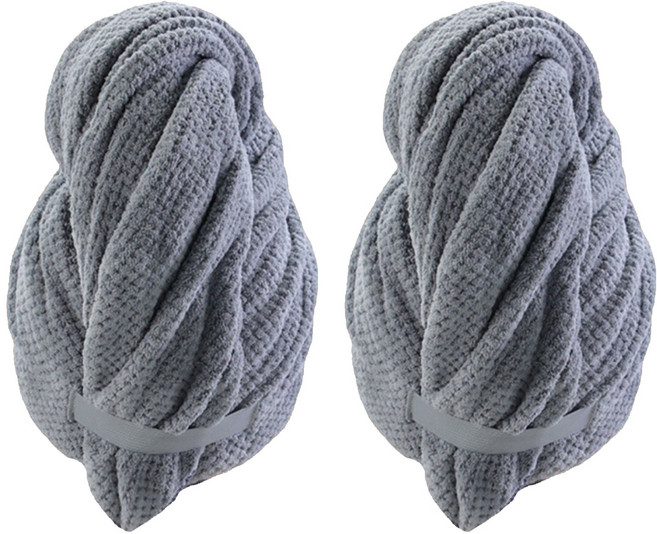 乾髮神器2代 超強力吸水乾髮帽 KDOT-980, 2個, 灰色