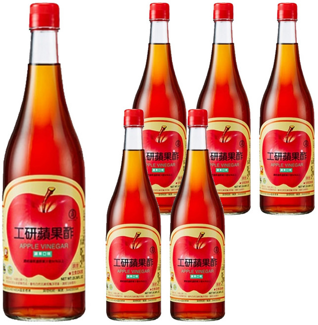 KONG YEN 工研 蘋果醋, 6瓶, 750ml
